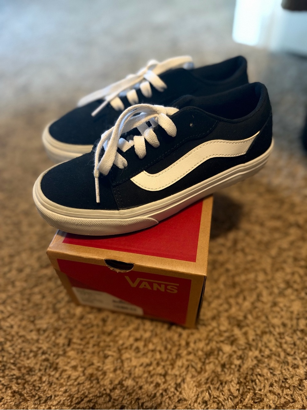 Vans Kids Old Skool Black and White Lace-Up Sneakers